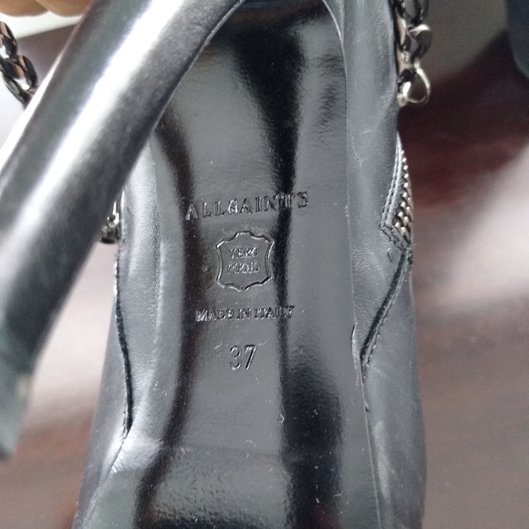 All Saints Koko black leather platform bootie size 7 - Picture 5 of 9